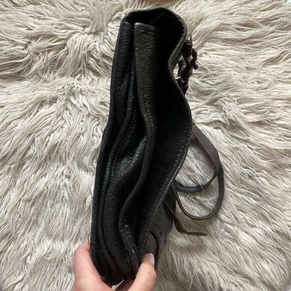 Johnny Farah Large Black Leather Unisex Convertible Briefcase Travel Bag EUC - Picture 4 of 9